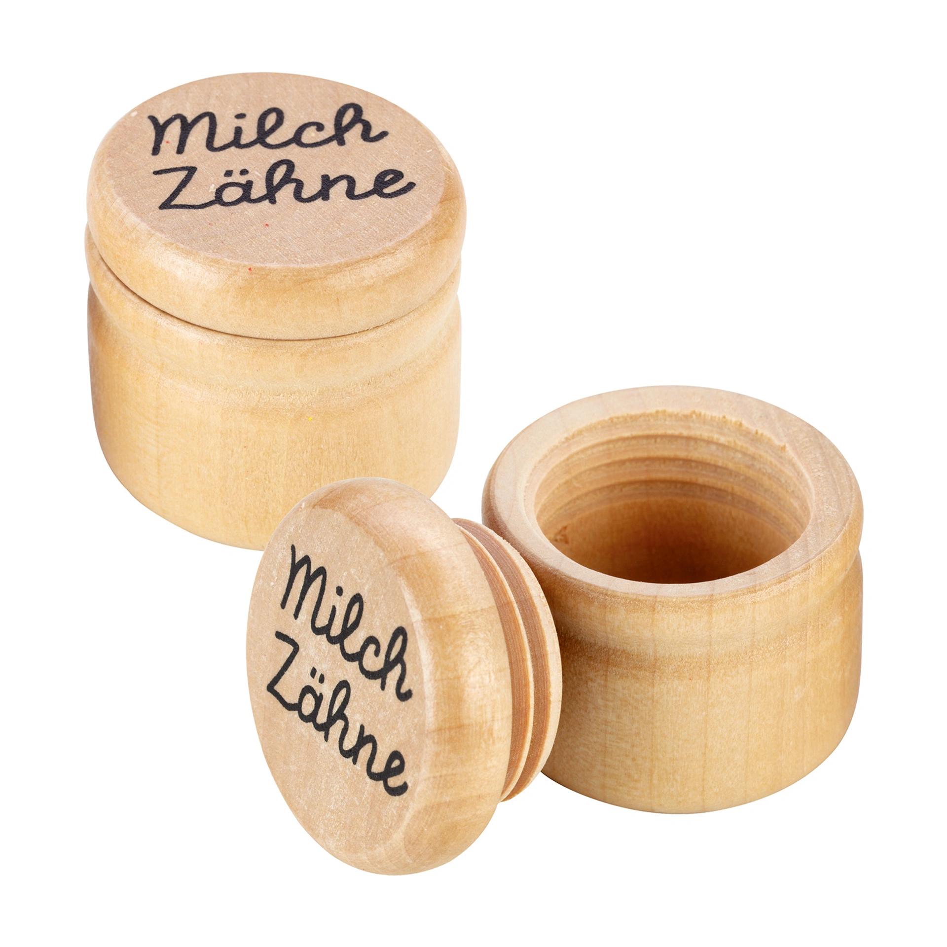Milchzahndose aus Holz