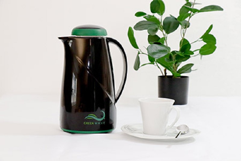 Isolierkanne 1L, Green Wave schwarz