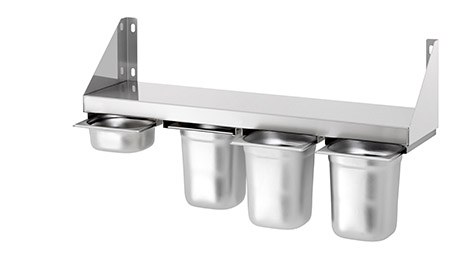Gewürzbord, L80 x 20cm, für 4 GN 1/6, Edelstahl