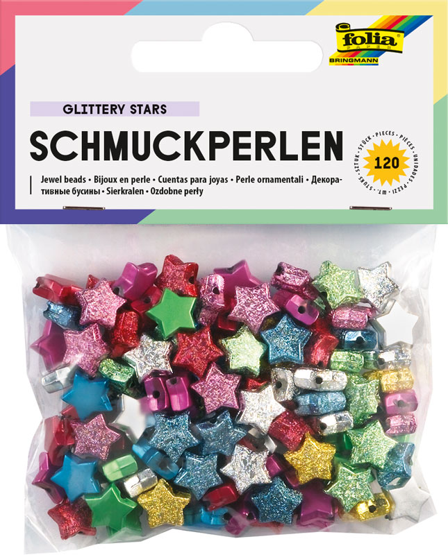 Schmuckperlen Sterne, 120 Stück, Ø 1 mm