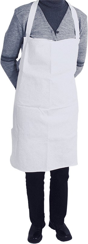 Kochschürze mit Latz weiß
