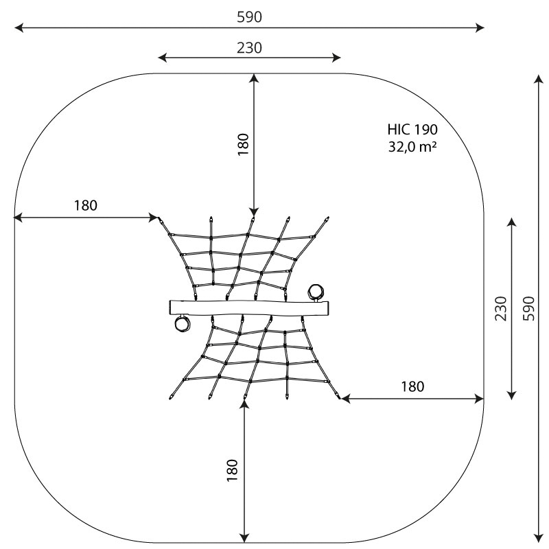 Schmetterlingsflügel Kletternetz aus Robinie