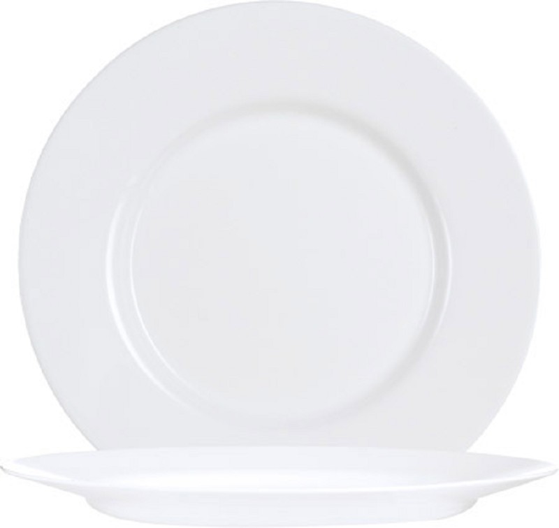 Teller flach, Uni weiß, Ø: 24,5cm, H: 2,1cm