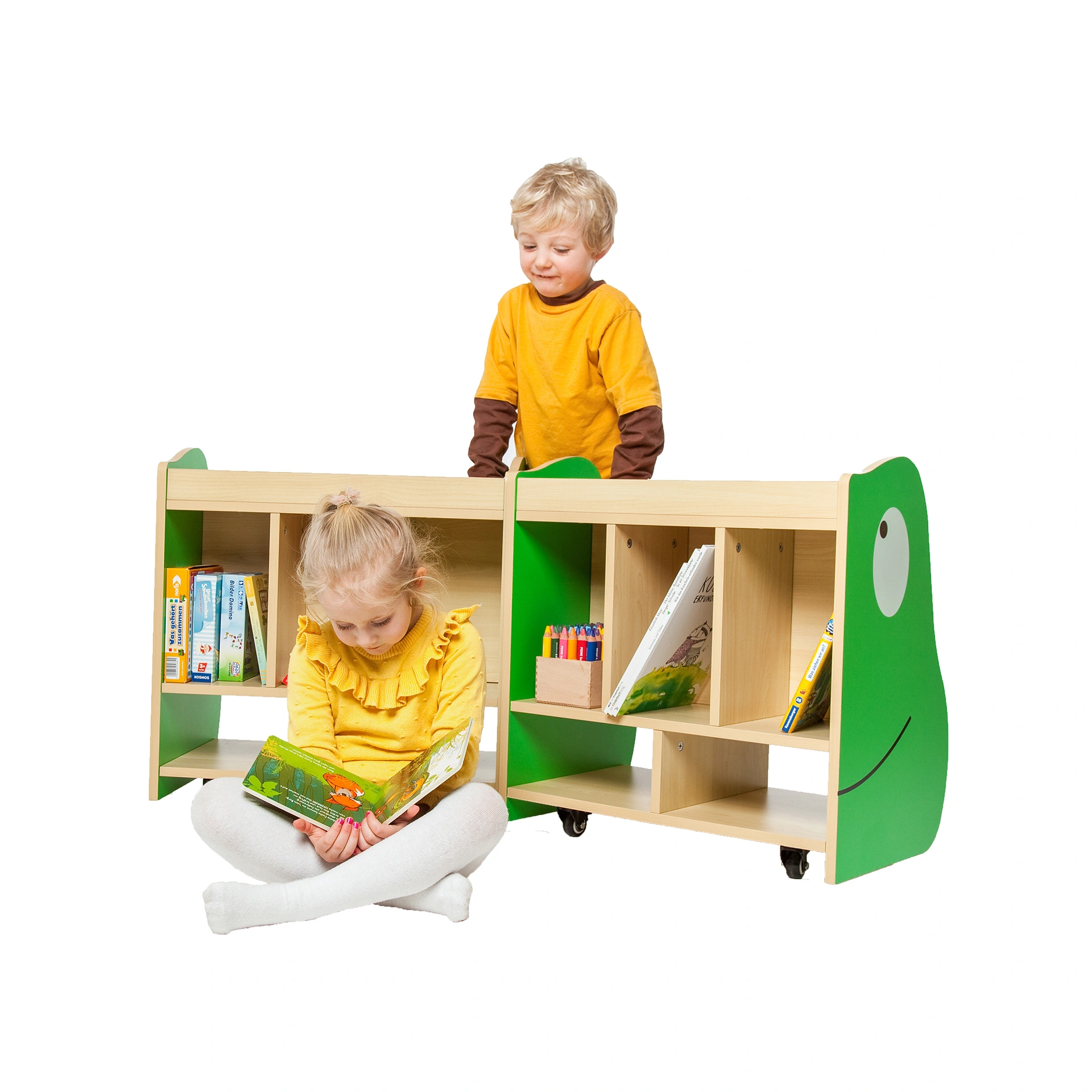 Kinder Bücherkiste Frosch, fahr- und klappbar