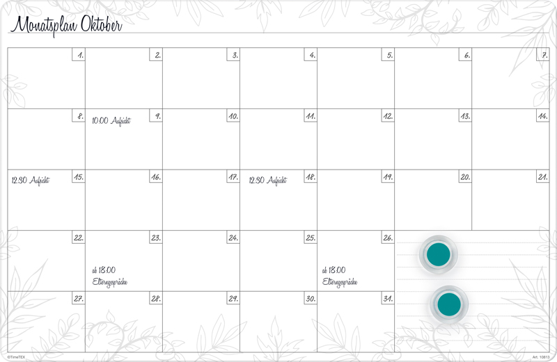 Whiteboard-Monatsplan A3-Plus Mein Monat magnetisch 4-tlg.