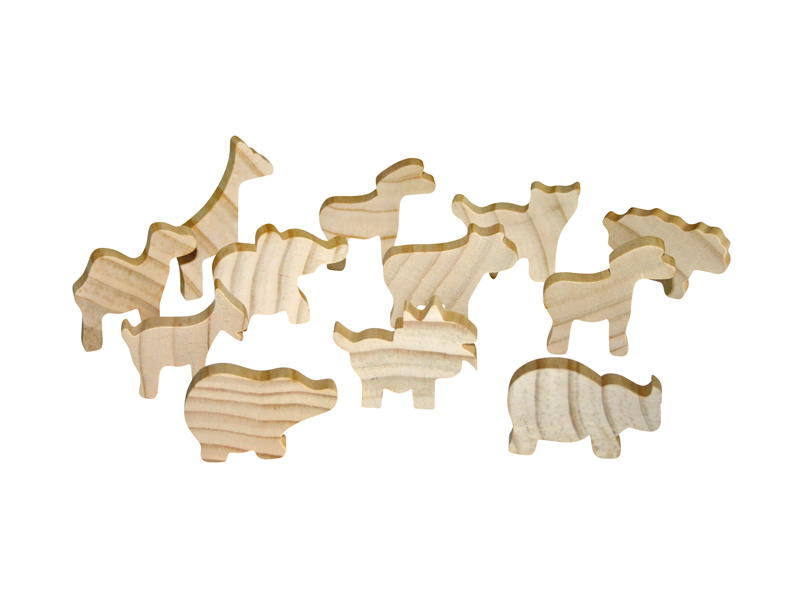 Holzfiguren Tiere 12er Set