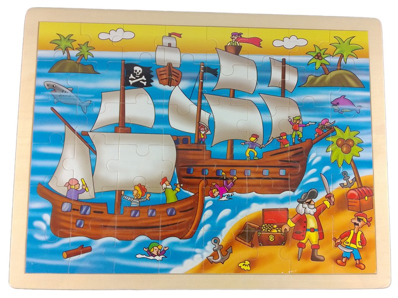 Puzzle "Piratenschiff" Holz 40 x 30 cm