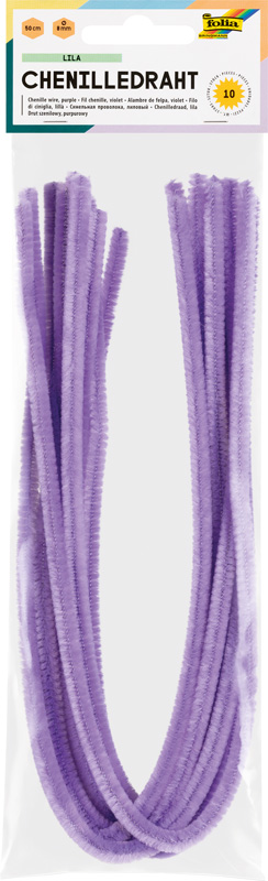 Chenilledraht lila, 50 cm, 10 Stück