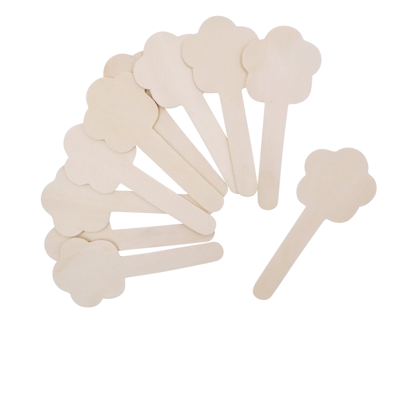 Blumen Holzbastelstäbchen, 10er-Set
