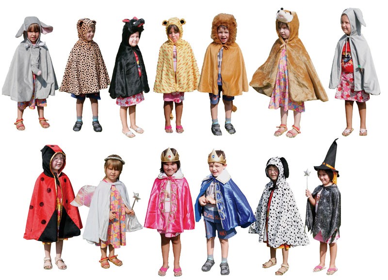 Kostüm Set Tiere und Figuren 13 teilig