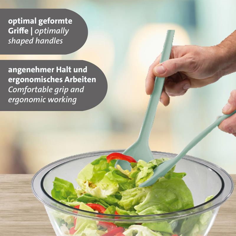 Salatbesteck-Set 2-teilig, grün, Länge 26cm