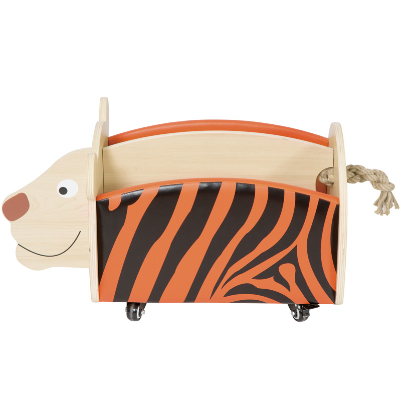 Kinder Bücherkiste Tiger, fahrbar