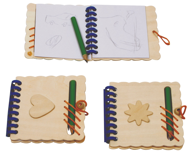 Notizblock aus Holz zum Bemalen