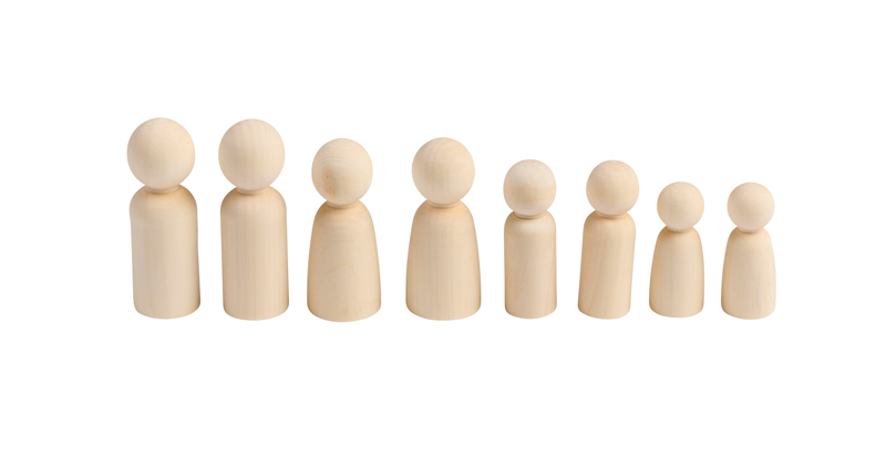 Menschenfamilie aus Holz 8er Set