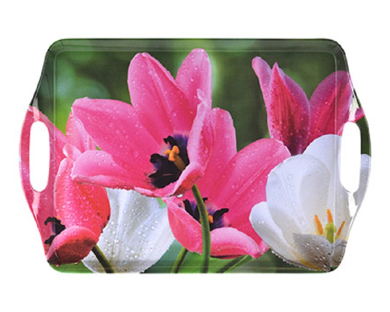 Tablett Tulpen, Kunststoff Melamin 45 x 30 x 2cm