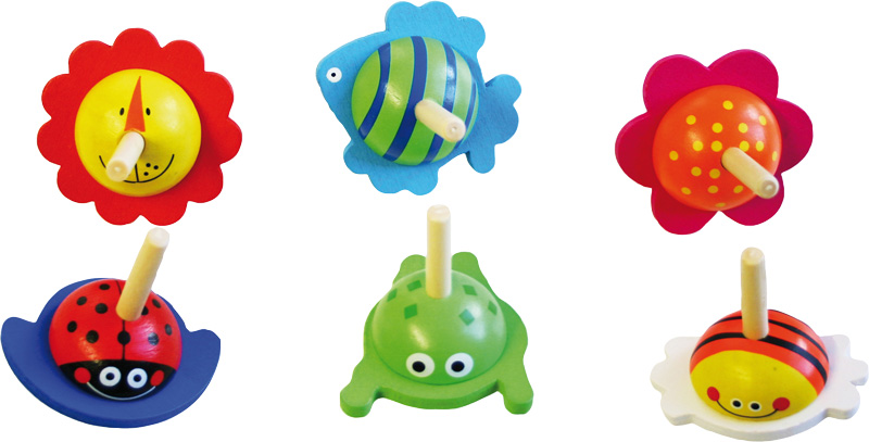 Kleiner Tierkreisel aus Holz