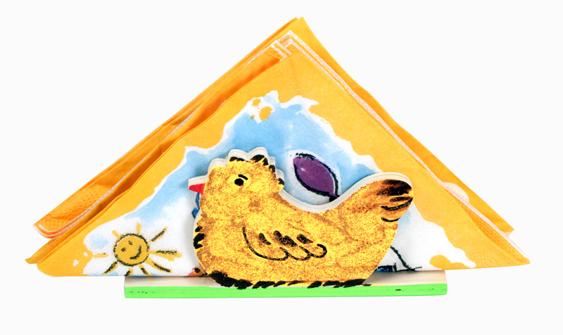 Serviettenhalter Huhn aus Holz zum Bemalen