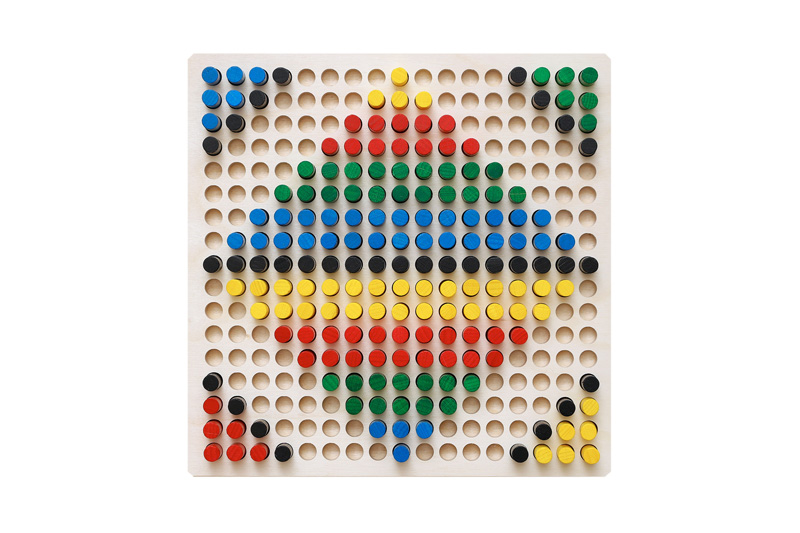 Steckbrett 24 x 24 cm "Reihe", für Stecker Ø 9 mm