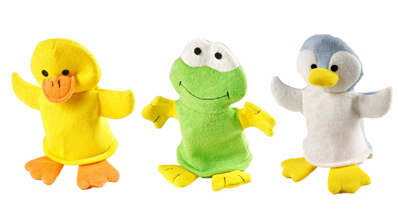 Waschhandschuhe Tiere 3er-Set