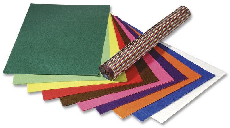 Transparentpapier farbig 100 Bögen gerollt, 50x70cm