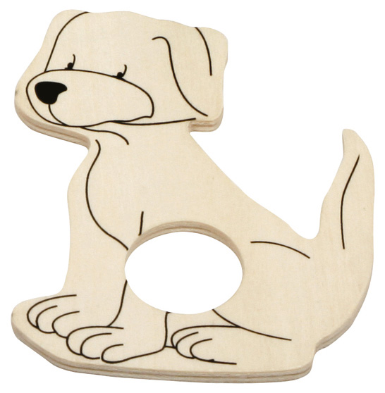 Serviettenring Hund aus Holz zum Bemalen