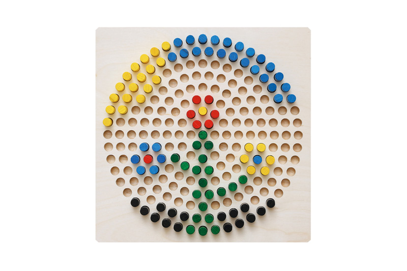 Steckbrett 24 x 24 cm "Kreis", für Stecker Ø 9 mm