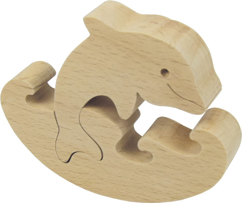 Puzzle aus Holz Delphin zum Bemalen