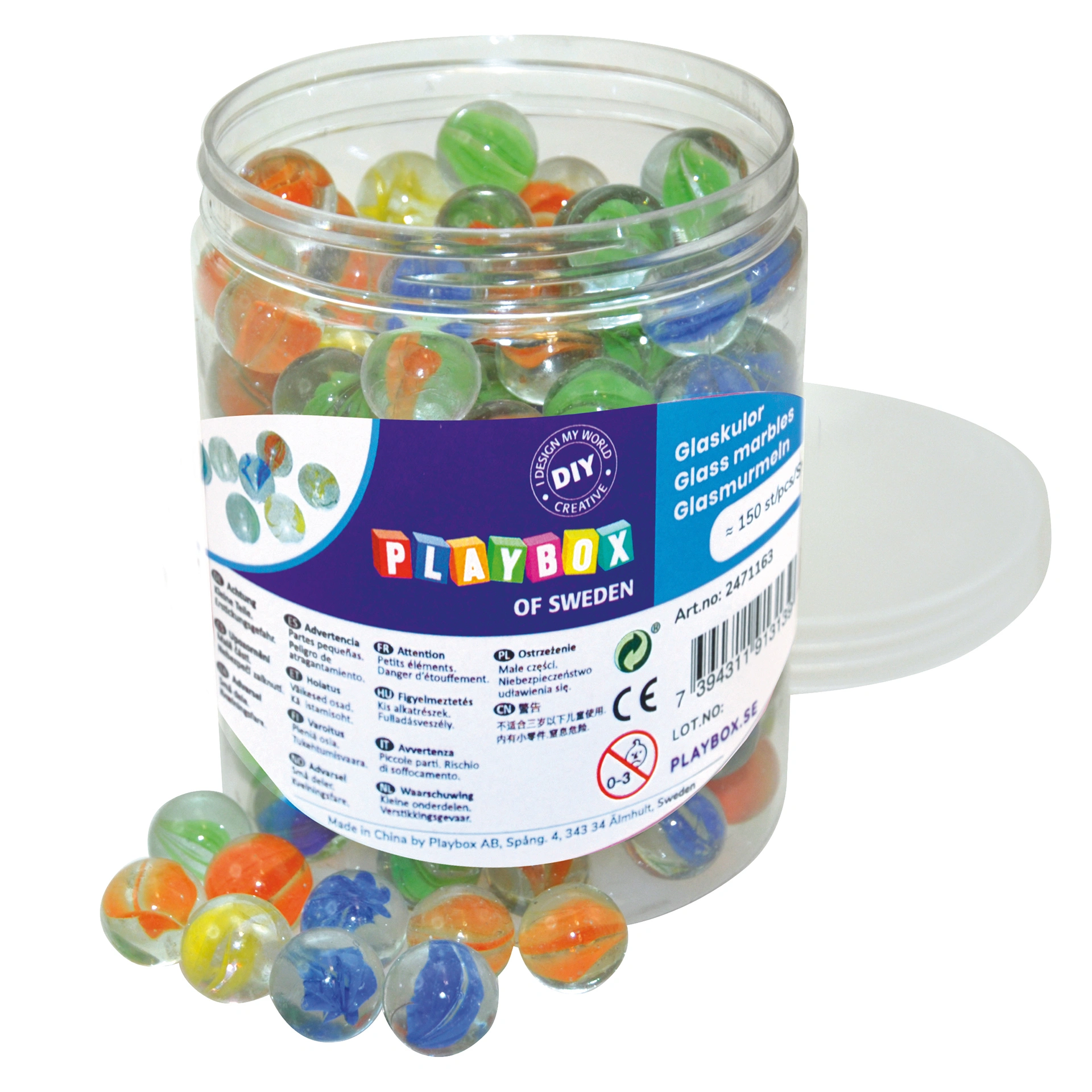 Glasmurmeln 150 Stück, Ø 16 mm