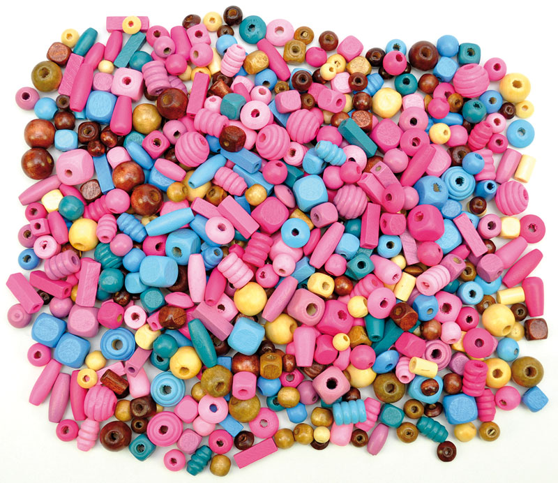 Holzperlen bunt 250 Gramm