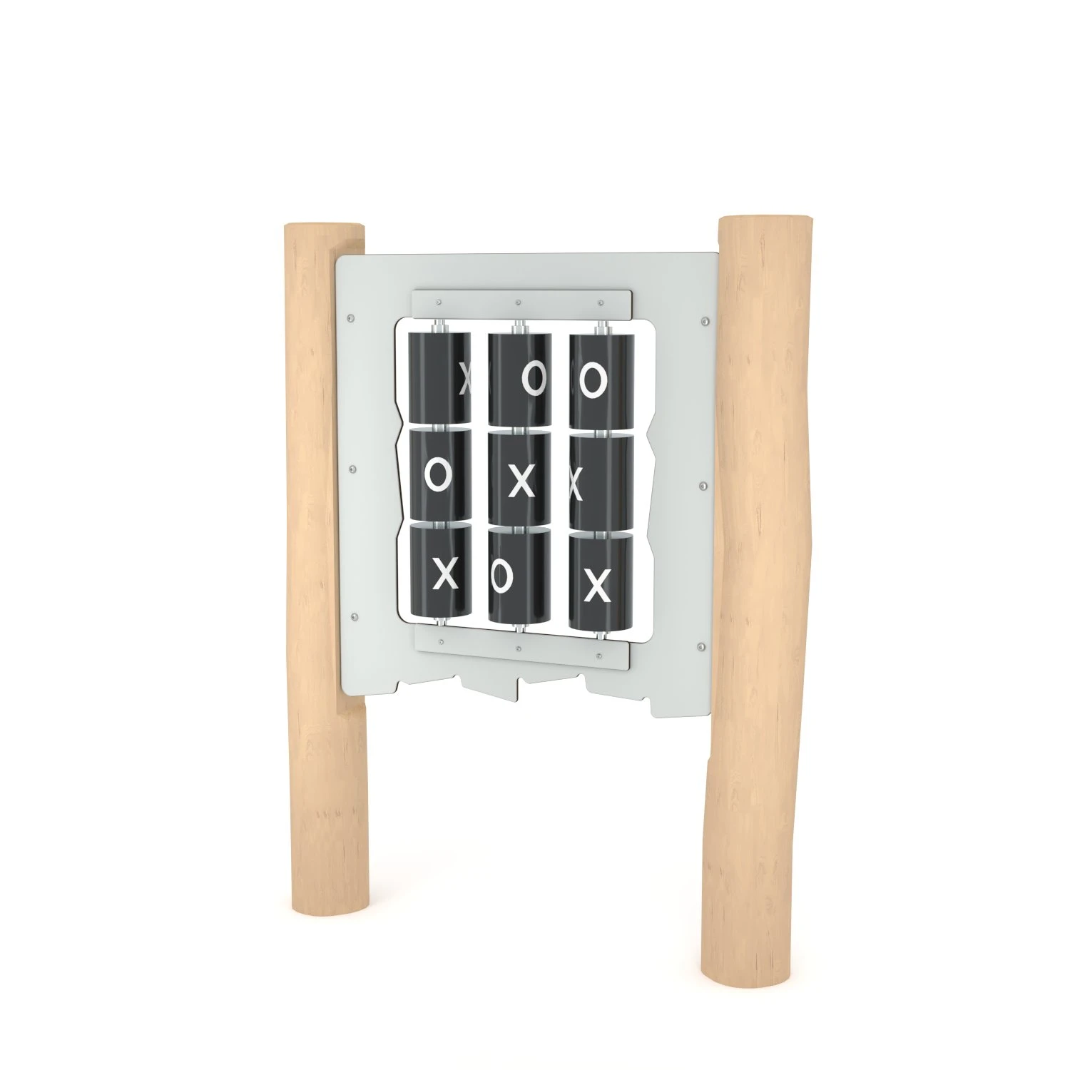 Spieltafel aus Robinie mit Tic-Tac-Toe