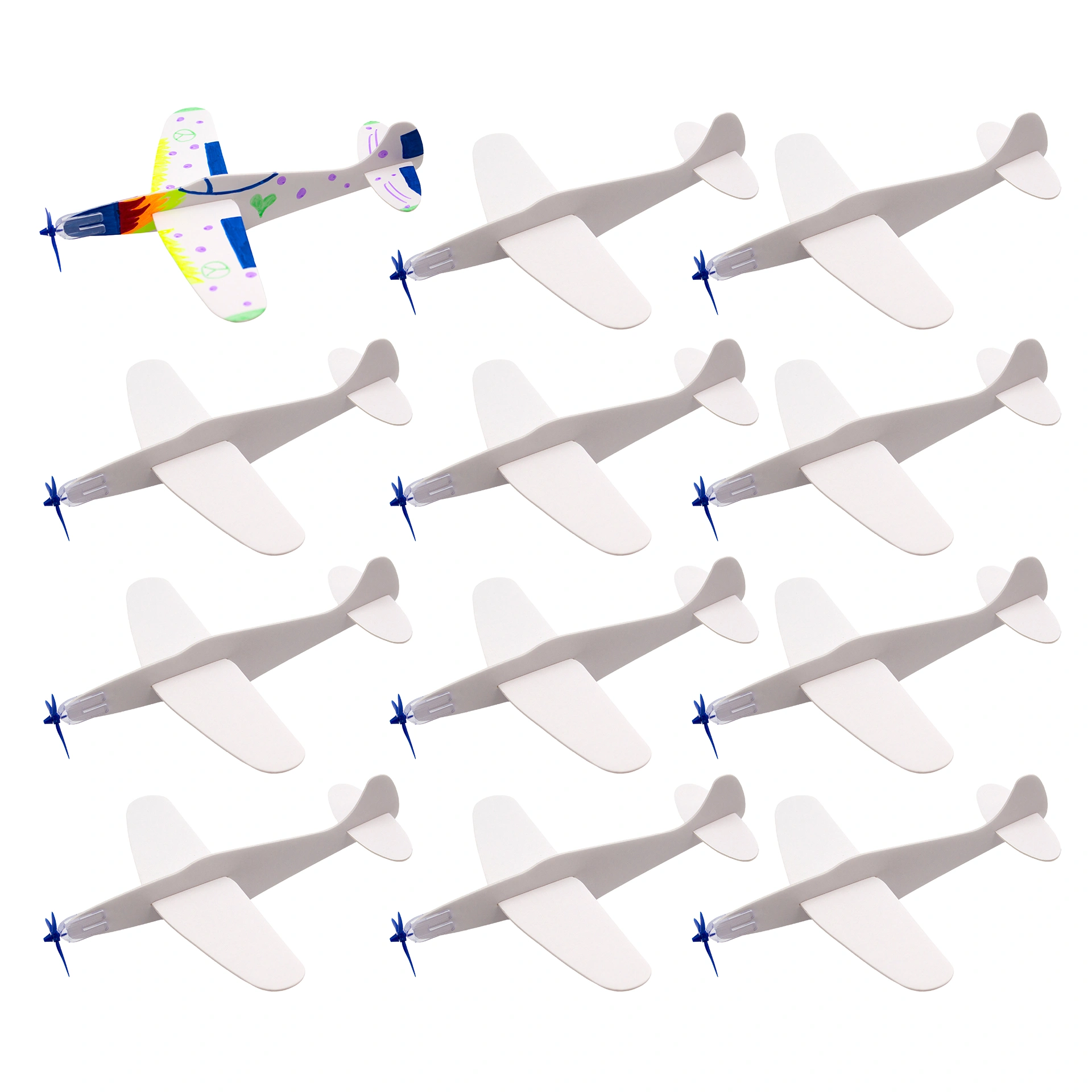 Styro Flieger zum Bemalen, 12er Set