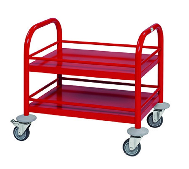 MINI-Servierwagen mit Reling 2 Borde, rot