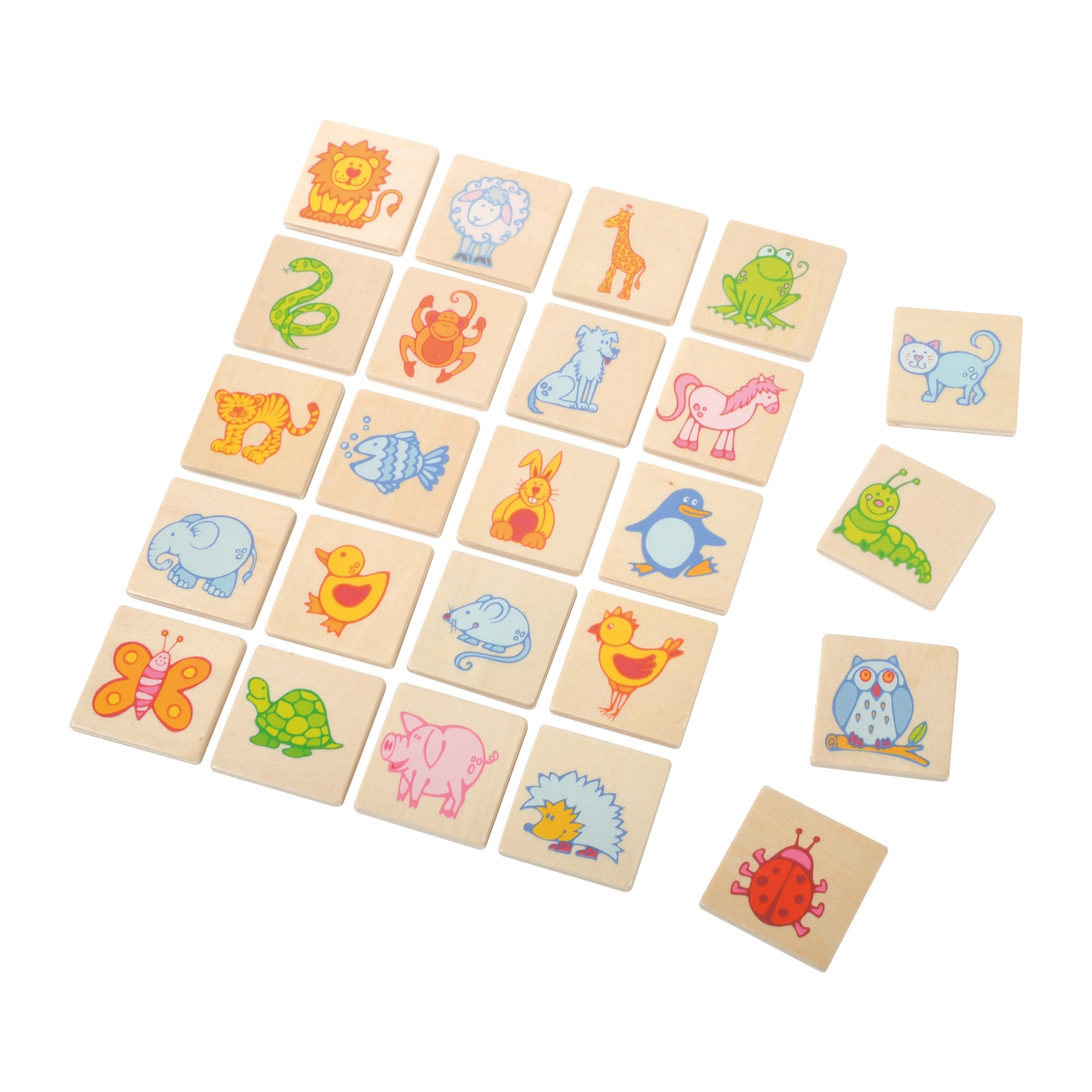 Erkennungsschilder Tiere Holz, 24 Stück