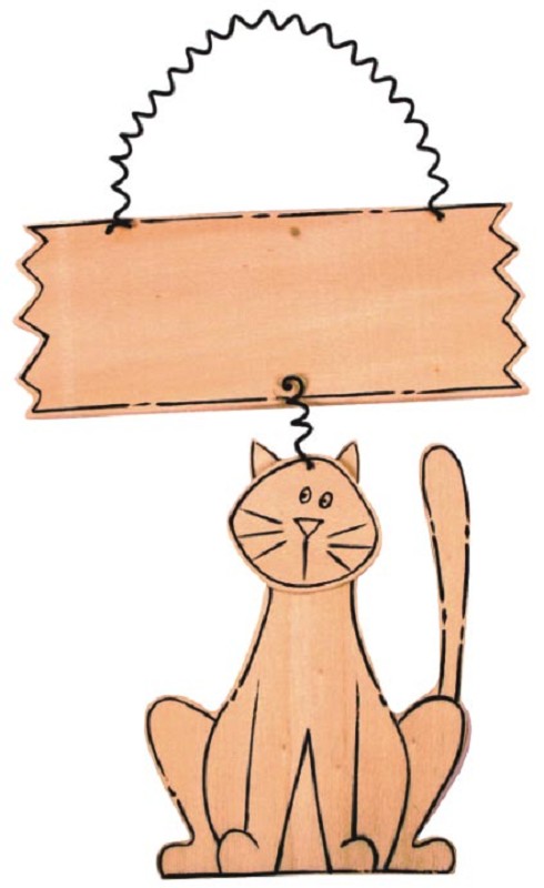 Türschild Hund und Katze aus Holz zum Bemalen