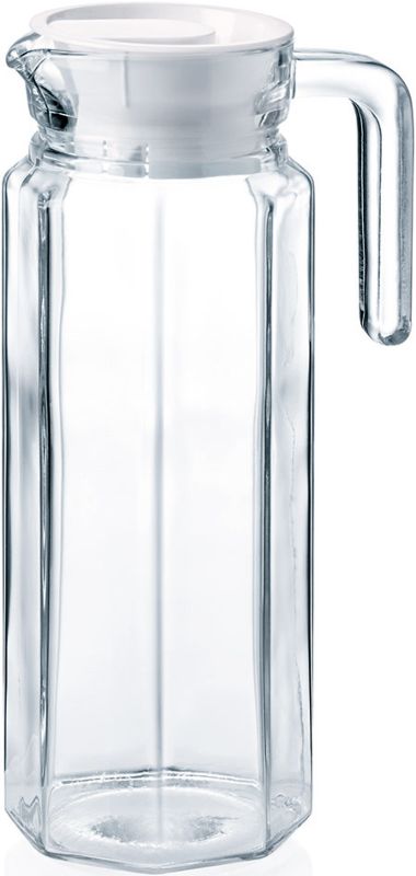 Glaskrug mit Deckel, 1,0Ltr. Höhe 24,0cm, Ø 8,5cm