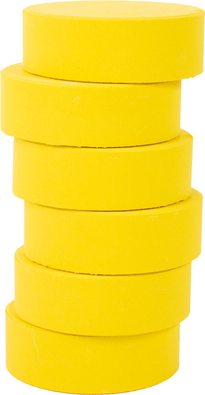 Tempera-Pucks Ø 55 mm gelb, 6er Set
