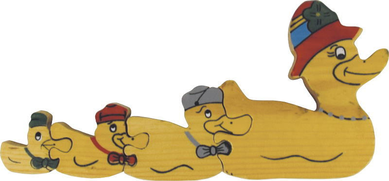 Puzzle aus Holz Entenfamilie, 4 teilig