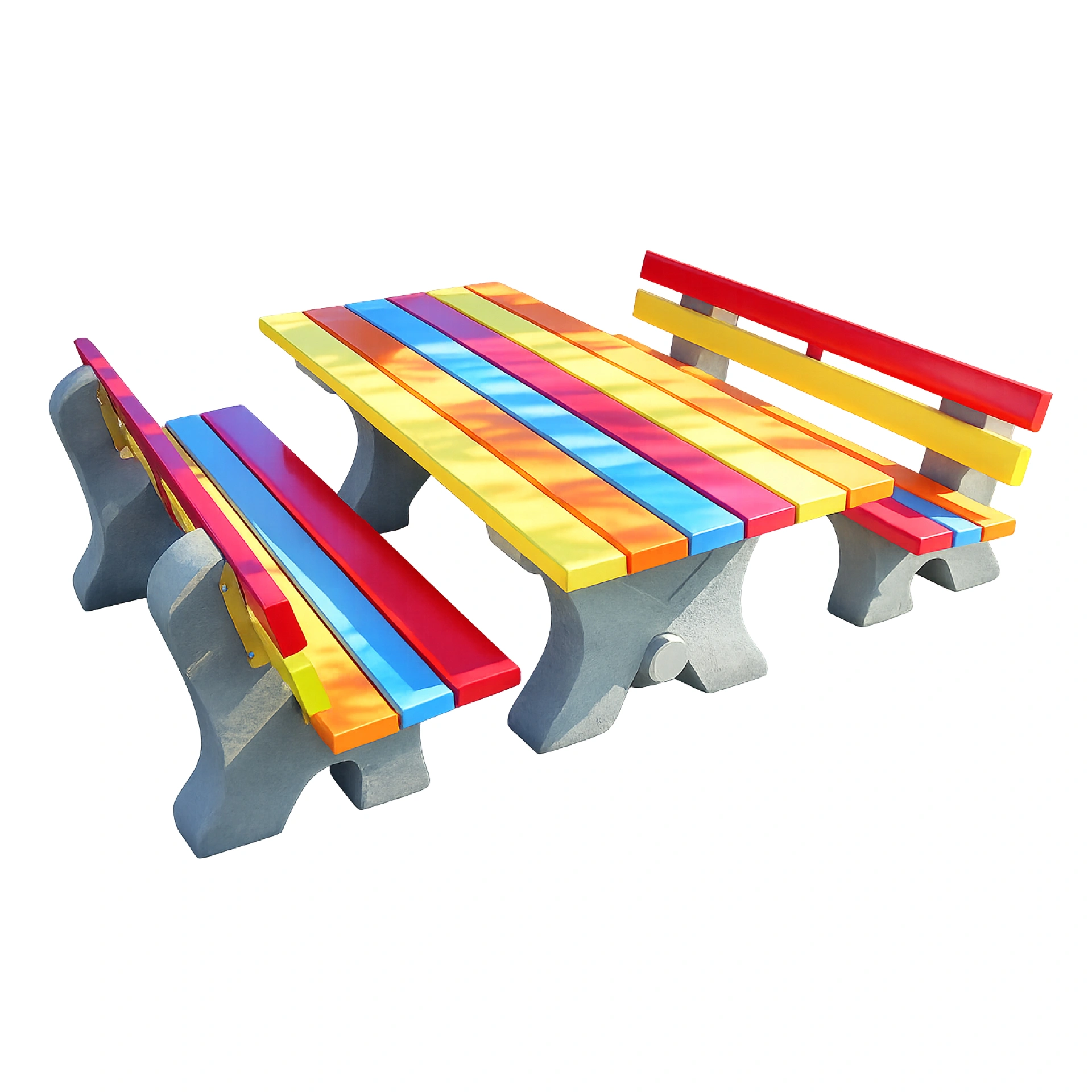 Kinderbank mit Lehne Outdoor „Regenbogen"