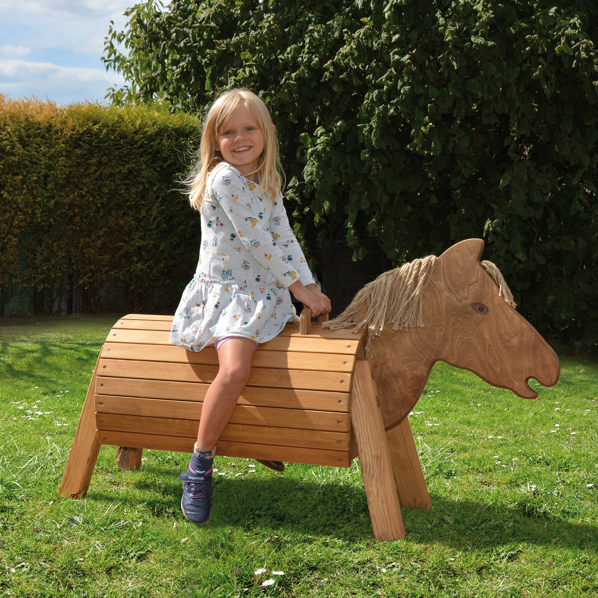 Holzpferd 50 cm lasiert