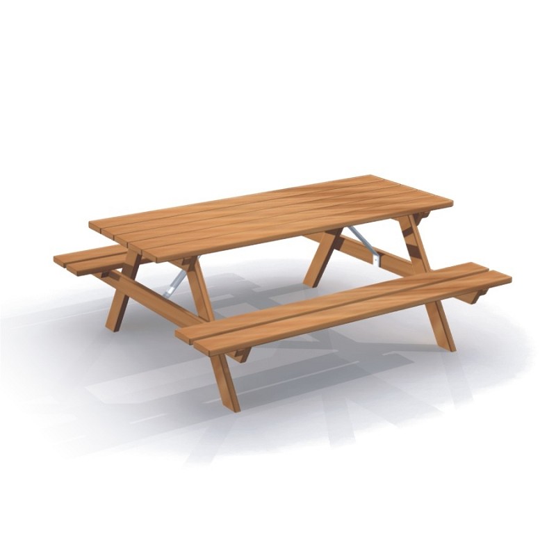 Tisch-Bank-Garnitur für Kinder, aus Lärchenholz