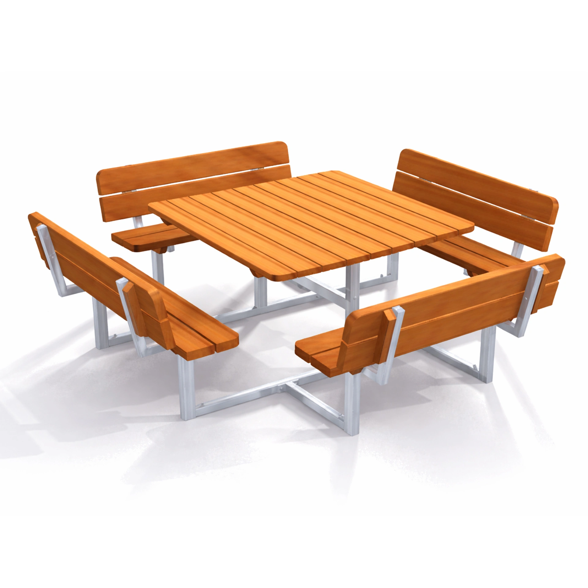 Tisch-Bank-Garnitur, quadratisch